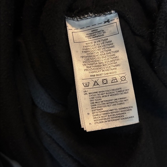 Adidas Black Hoodie with White Accents - Picture 6 of 6